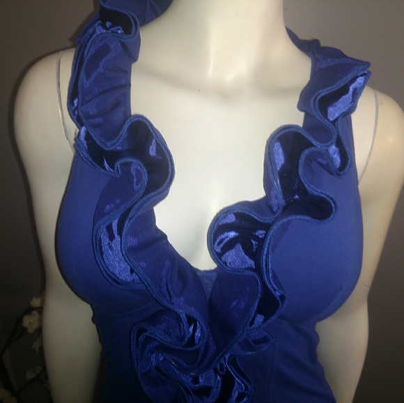 Sexy cobalt blue dress top - Picture 6 of 6